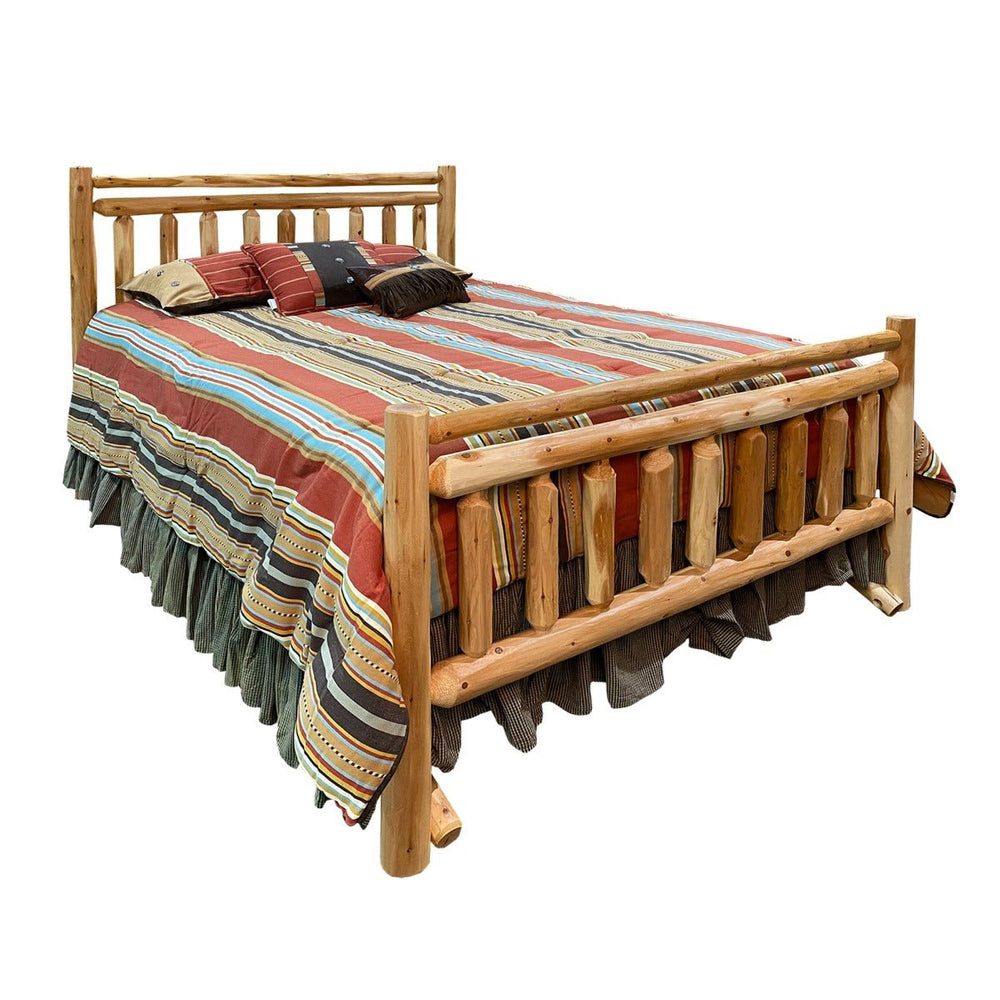 Rustic Moose Creek Lodge Bed with Clear Finish
