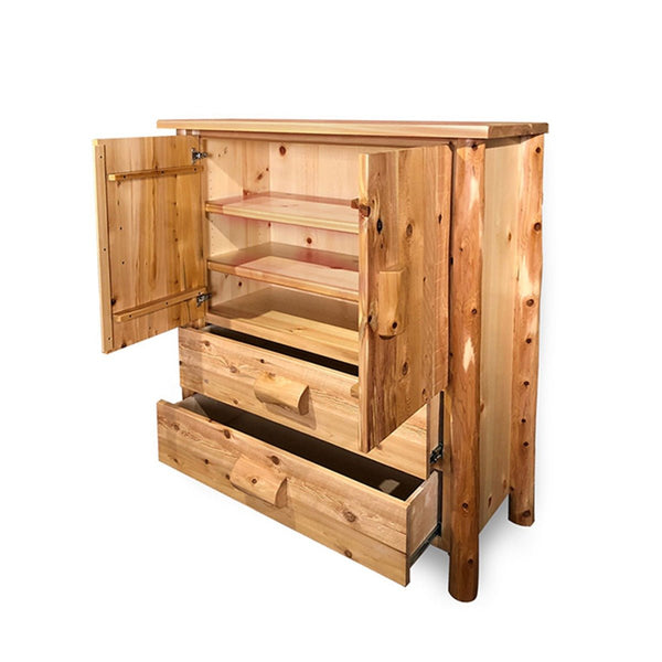Medium Armoire Open Hand Hewn with Clear Finish