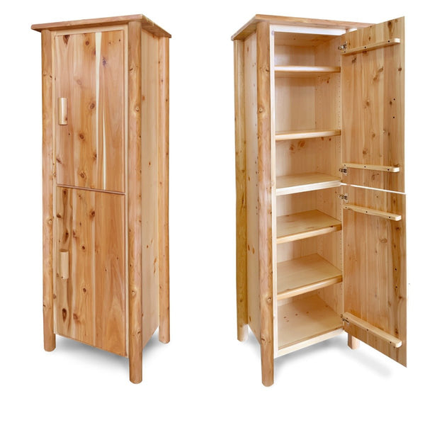 log Pantry / Rustic Linen Cabinet with Clear Finish