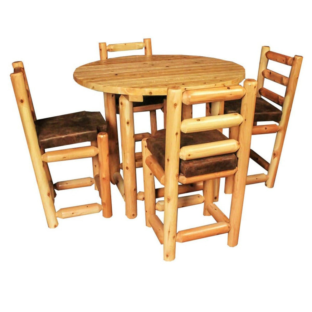 Round Pub Table with Clear Finish