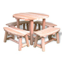 Outdoor Round Table with 3' Curved Benches