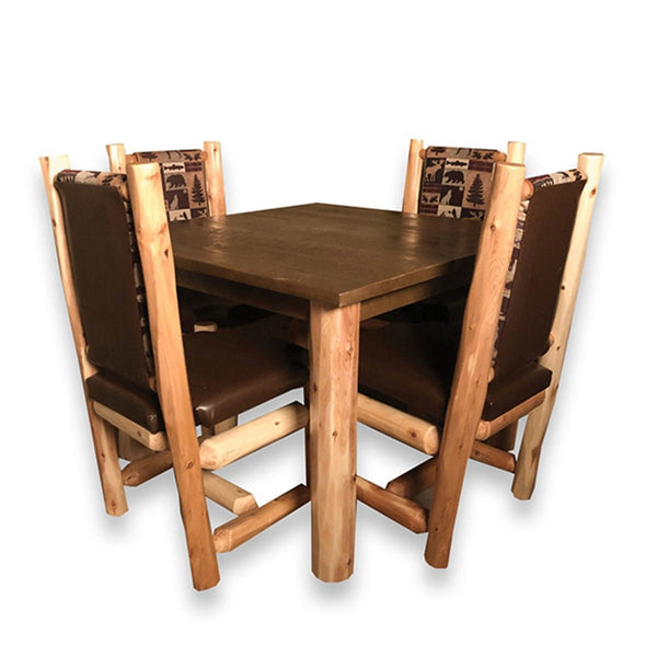 Square Dining Table with Upholstered Dining Chair