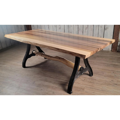 7' Custom Rainbow Poplar Slab Table - LogHeads Home Center