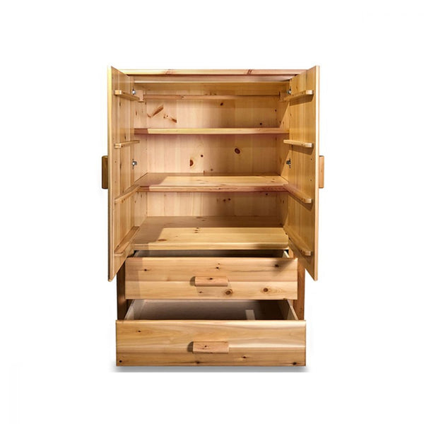 Large Log Armoire and Solid Wood Rustic Free Standing Closet from LogHeads Home Center Log Furniture Manufacturing Company