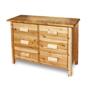 Small 6 Drawer Dresser Hand Hewn with Clear Finish